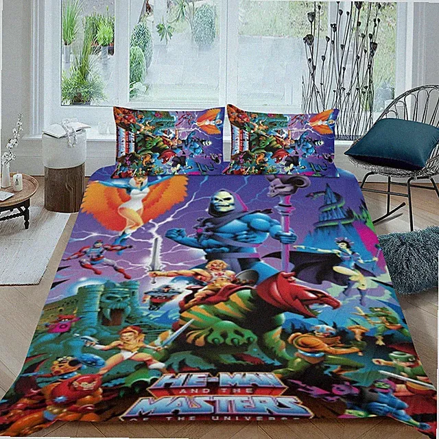 3Pcs Bedding Sets Duvet Cover Sets He-Man All Season for Kids Soft Lightweight