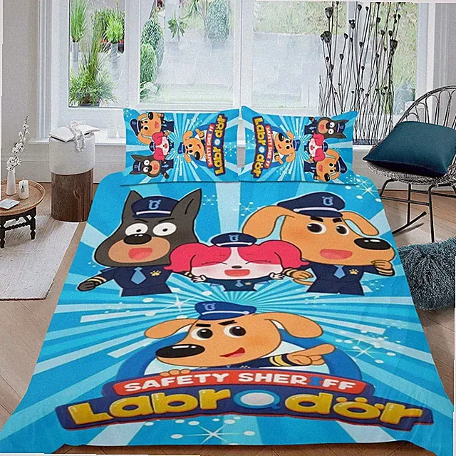 3Pcs Bedding Sets for Sheriff Labrador Duvet Cover Sets All Season for Kids