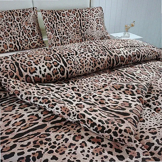 3PCS Cheetah Comforter Set Queen,Soft Leopard Print Bedding for Kids, Toddler...
