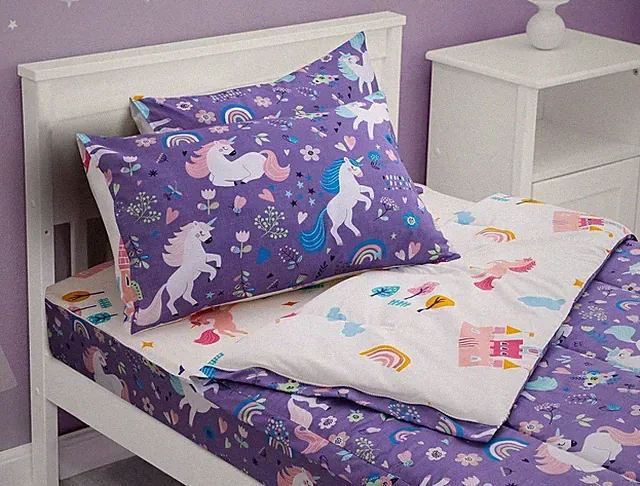 3pcs Kids Comforter Sets Zipper Bedding Set for Girls