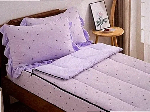 Black Bow Printed Zipper Bedding Sets for Kids Girls Lightweight Twin Purple