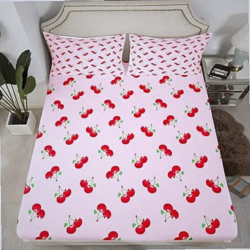 Cherry Bed Sheet Set Size Pink Cherry Fitted Sheet for Kids Boys Full Multi 11