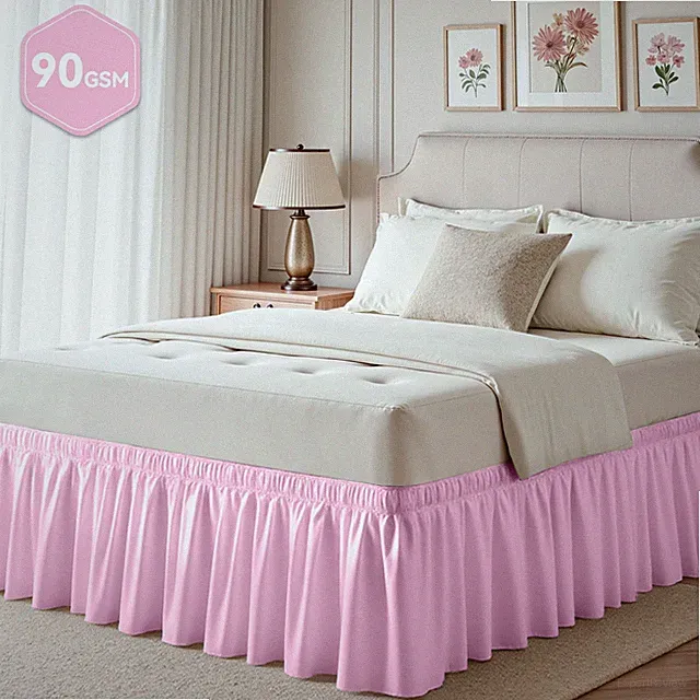 Cherry Blossom Pink Skirts for King Beds, 18-inch Tailored Drop, Adjutable