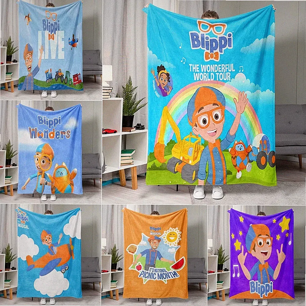 Educational Cartoon Style Flannel Blanket for Kids – Cozy Throw