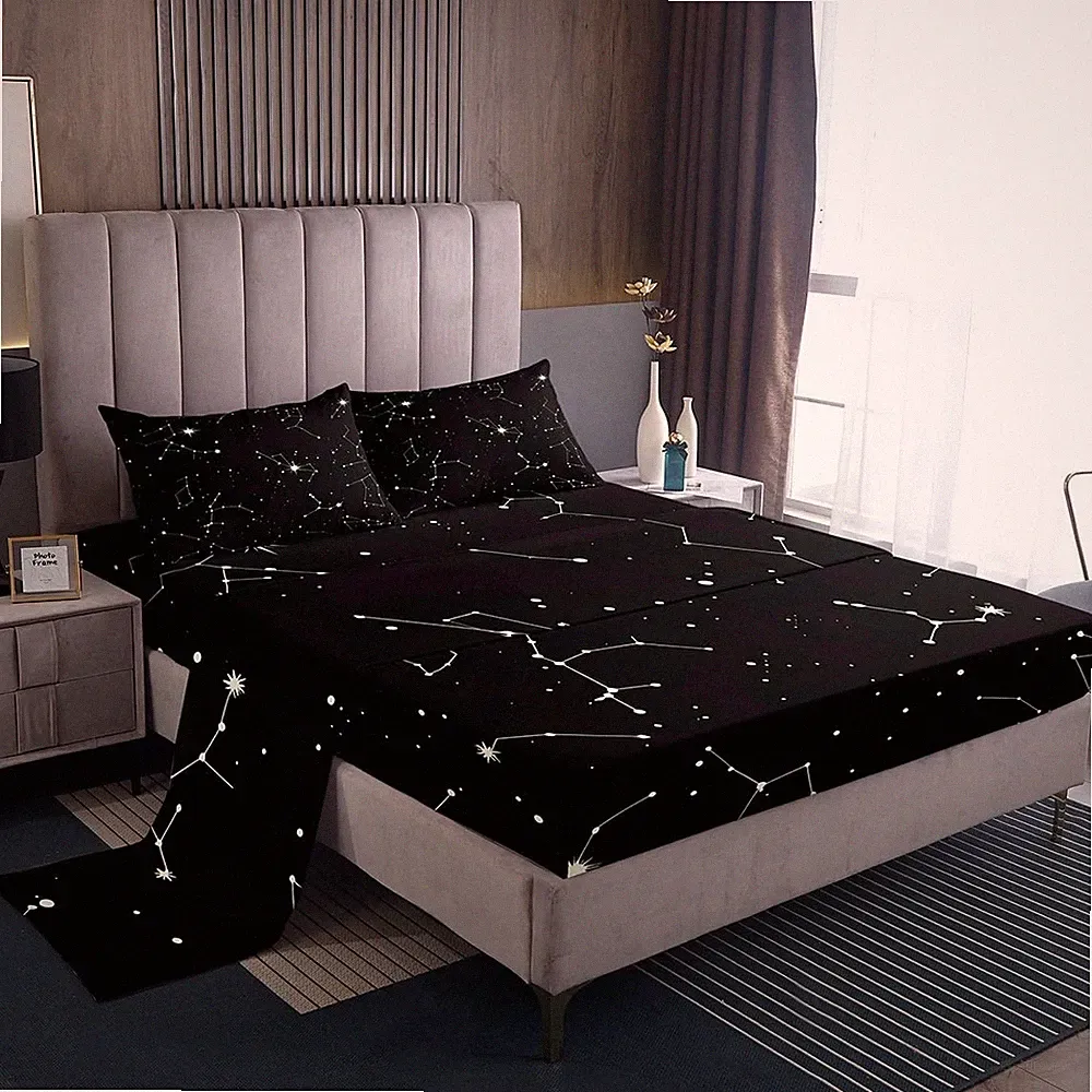 Galaxy Sheets Set Queen Size For Kids Girls Boys Outer Space Queen, Multi 970