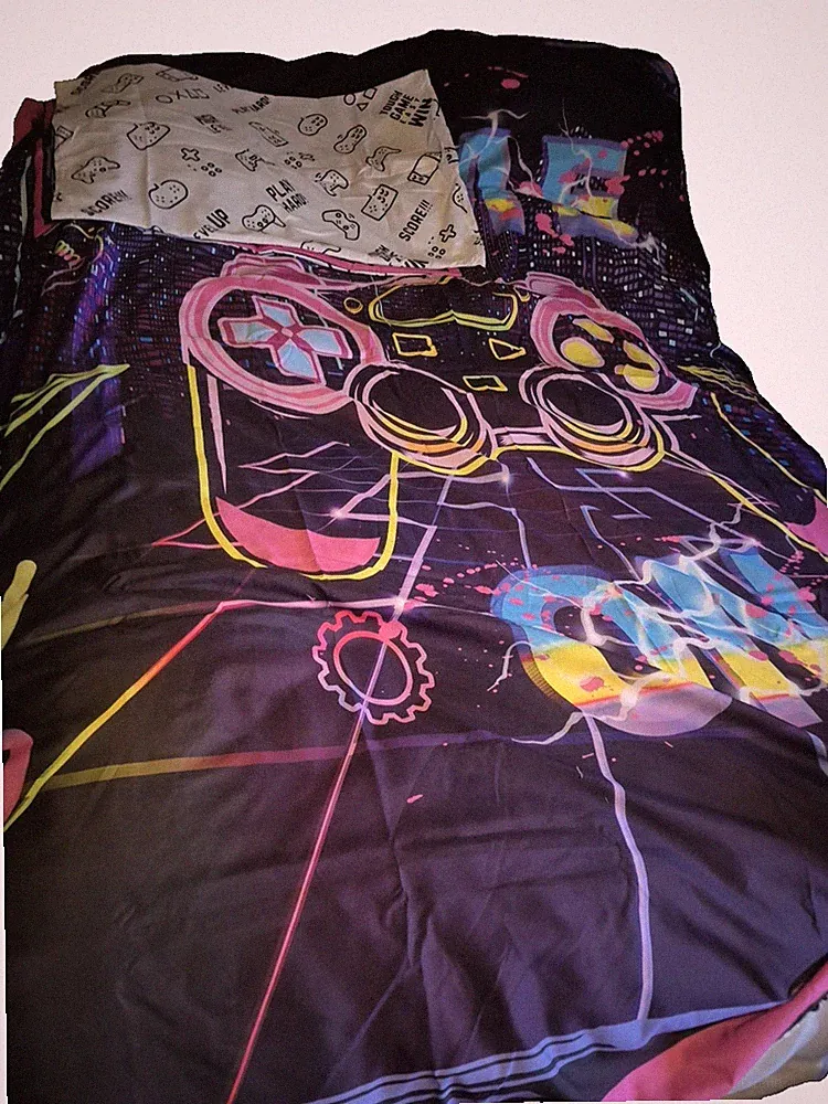 Gaming Bedding Set–Full Size Duvet | Soft & Comfy Gamer Bed Set for Kids & Teens