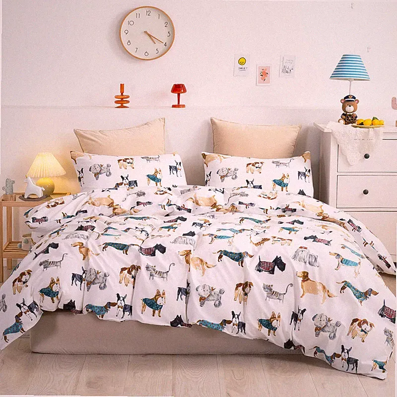 Ivellow Twin Duvet Cover For Kids Cartoon 100 Cotton Kids Duvet Cover Sets Dog