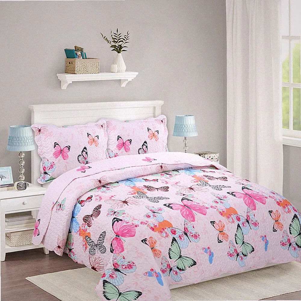 Kids Bedspread Quilts Set Throw Blanket for Teens Boys Girls Bedding Twin, A72