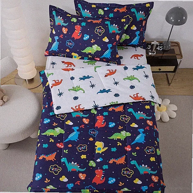 lishjekee 4 Pieces Kids Zipper Bedding Twin Dinosaur Comforter Set for Boys J...