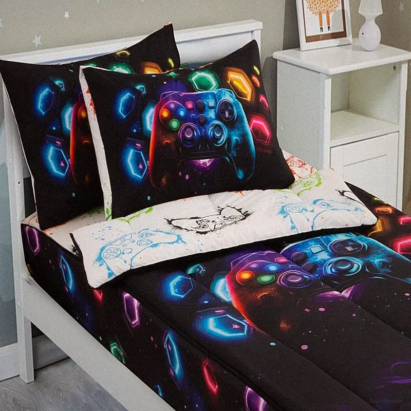 Meeting Story 3Pcs Kids Comforter Set Zipper Bedding Set For Boystwin Kid