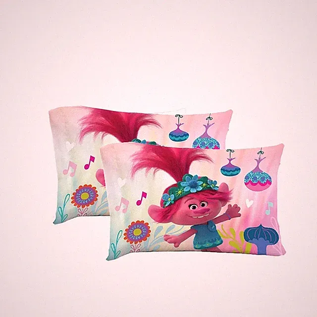 New Trolls Standard 2 Piece Reversible Pillowcase for Kids - 20 x 30 Inch - 2 pc