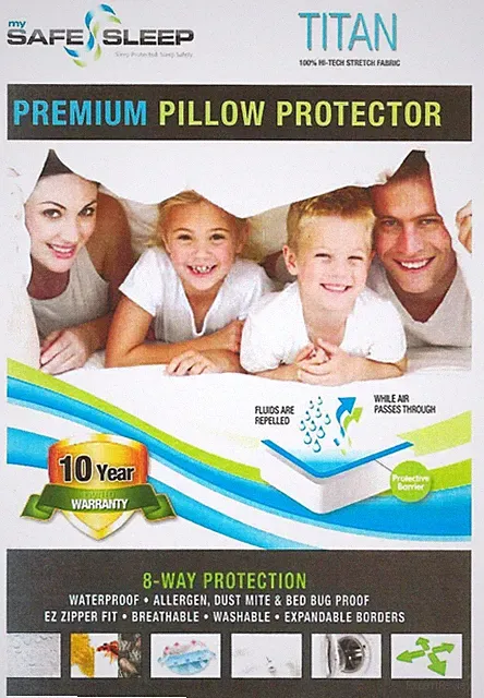 TOP Quality! Zippered Pillow Cover BED BUG PROOF & WATERPROOF Best Available!