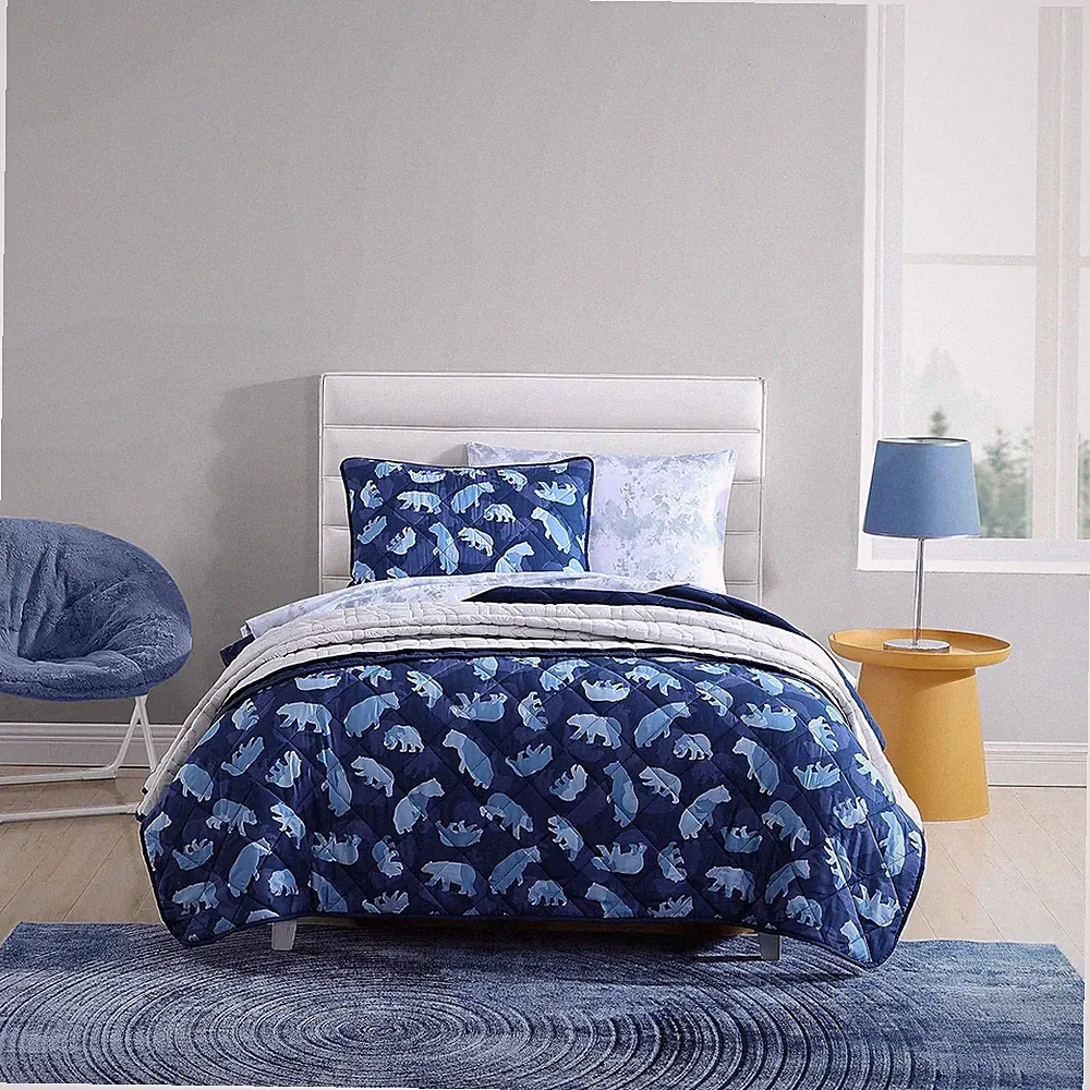 Twin Quilt Set, Reversible Kids Bedding with Matching Sham, Ideal for Toddler
